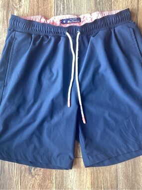 Ben Sherman Navy Blue Casual Shorts with Embroidered Waistband